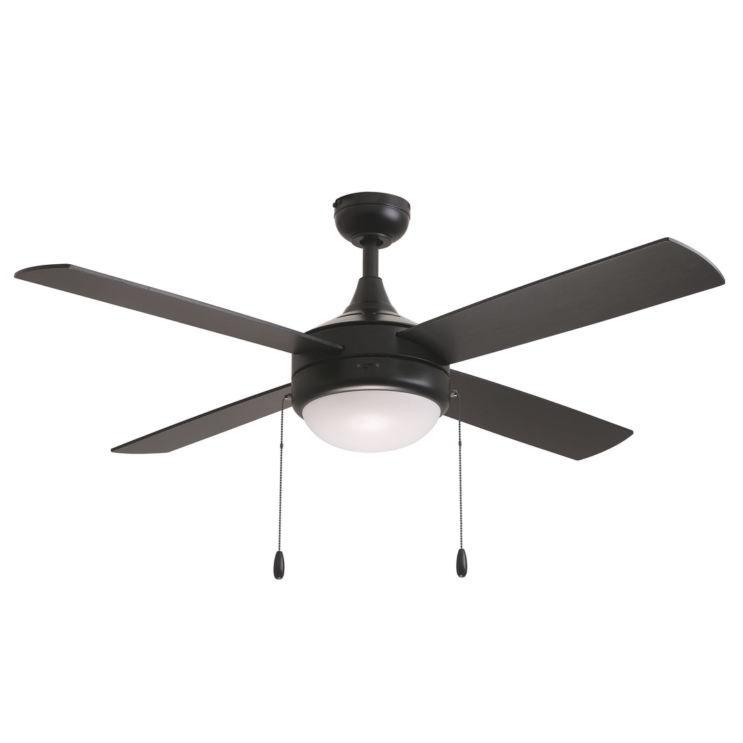 Quattro 52" 4-Blade Fan w Pull Chain Black