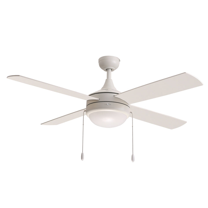 Quattro 52" 4-Blade Fan w Pull Chain Matte White