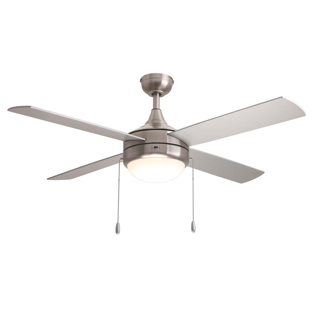 Quattro 52" 4-Blade Fan w Pull Chain Satin Nickel alternate view
