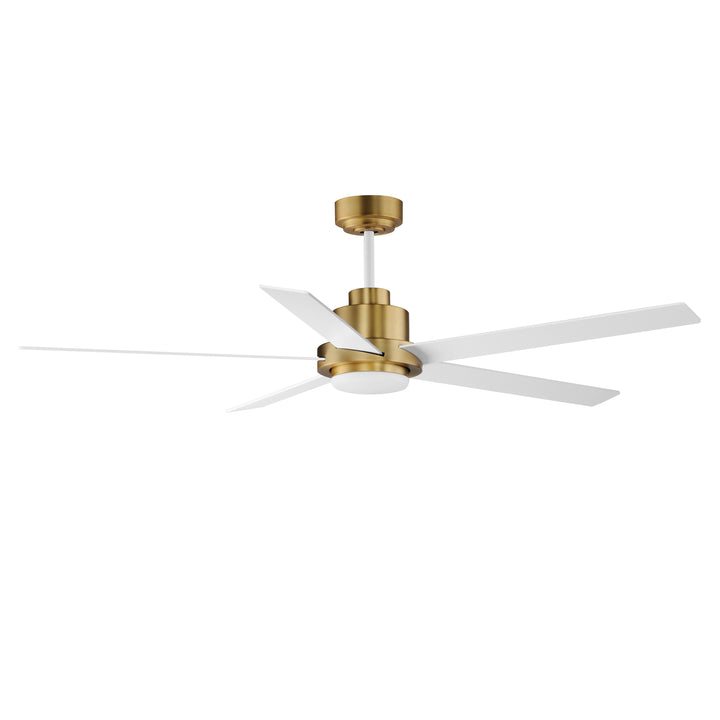 Daisy 60" 5-Blade Fan w LED Light Kit White / Natural Aged Brass