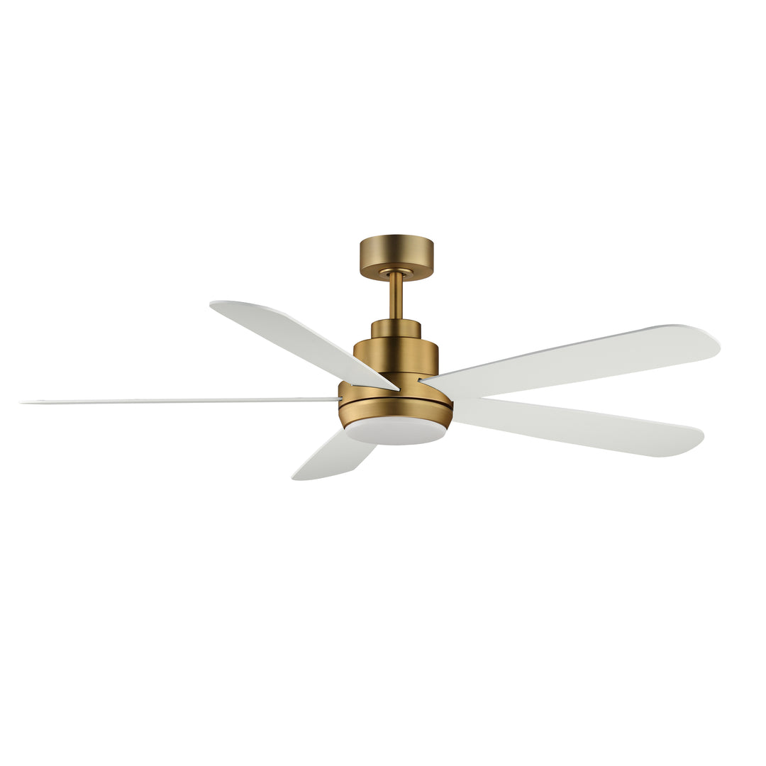 Daisies 60" 5-Blade Fan w LED White / Natural Aged Brass alternate view