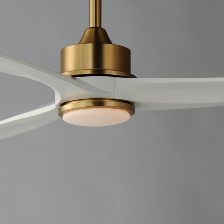 Woodwind Solid Wood Blade Fan w LED Light Kit Natural Aged Brass alternate view