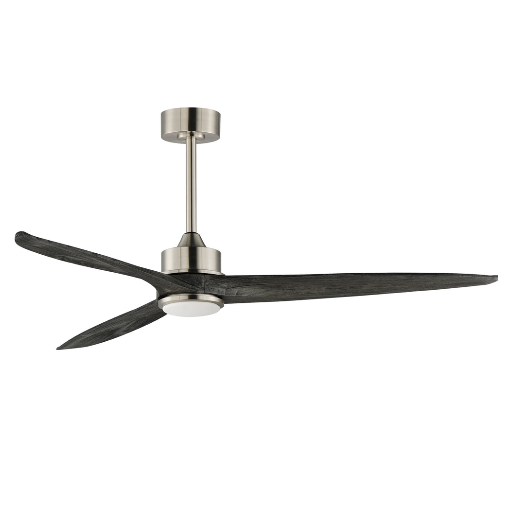 Woodwind Solid Wood Blade Fan w LED Light Kit Satin Nickel