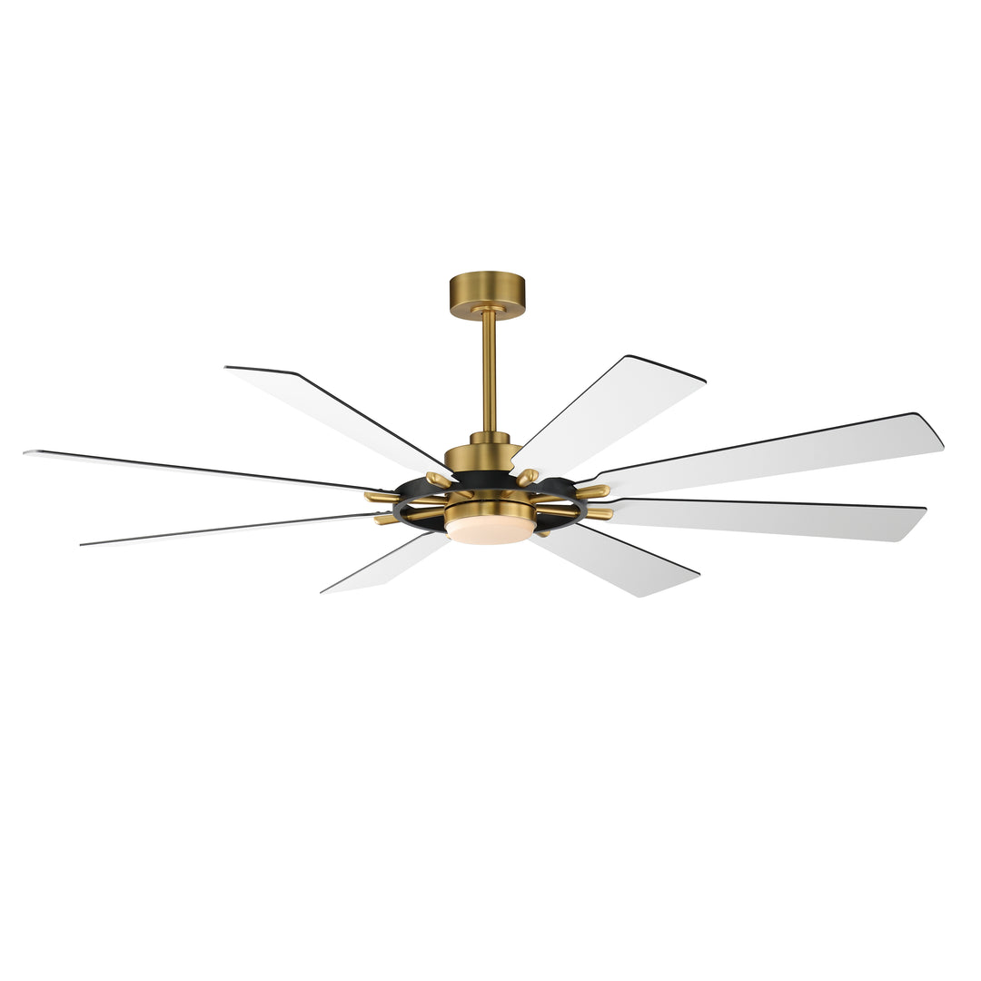 Helm 72" Indoor Fan w LED Light Kit Black / Natural Aged Brass alternate view