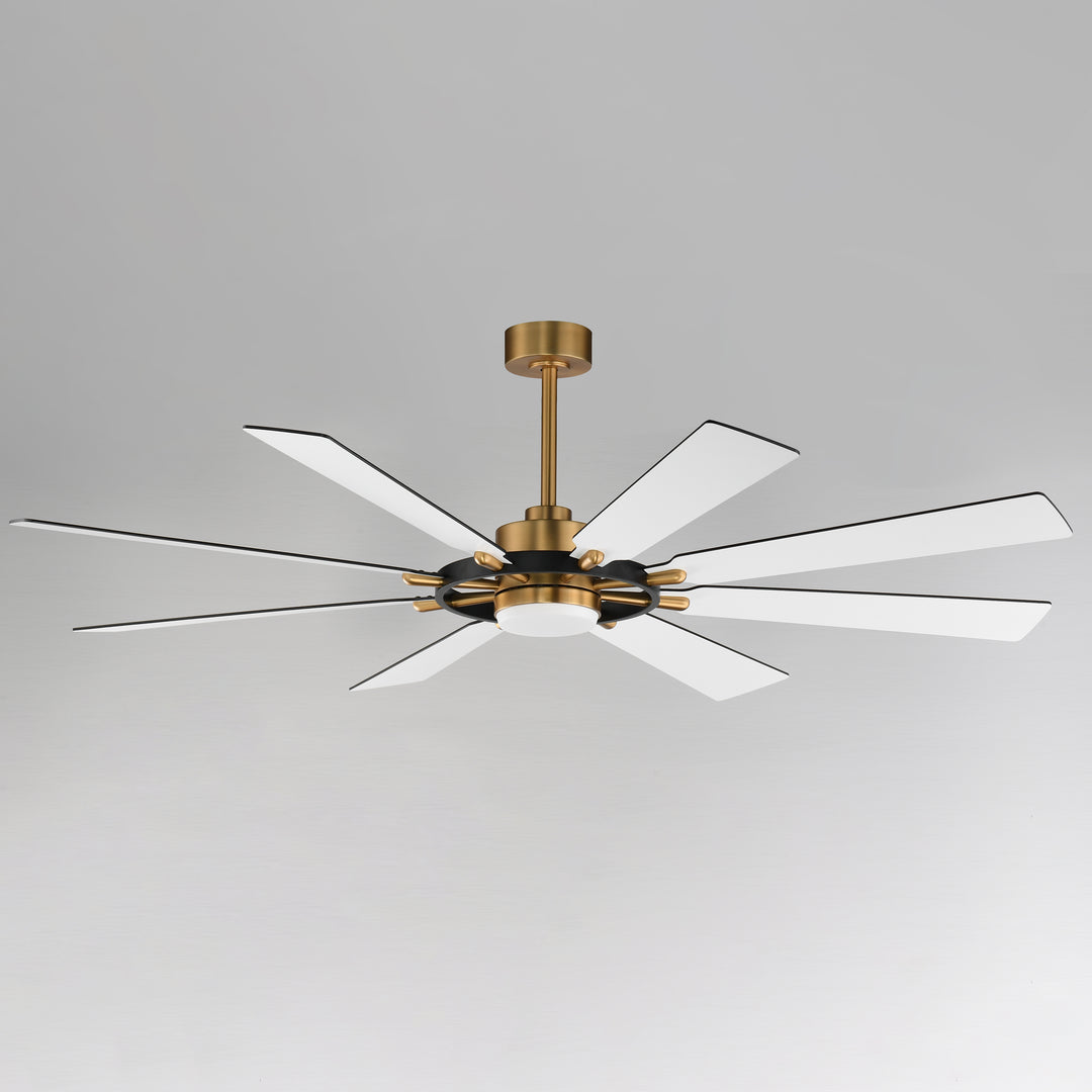 Helm 72" Indoor Fan w LED Light Kit Black / Natural Aged Brass alternate view