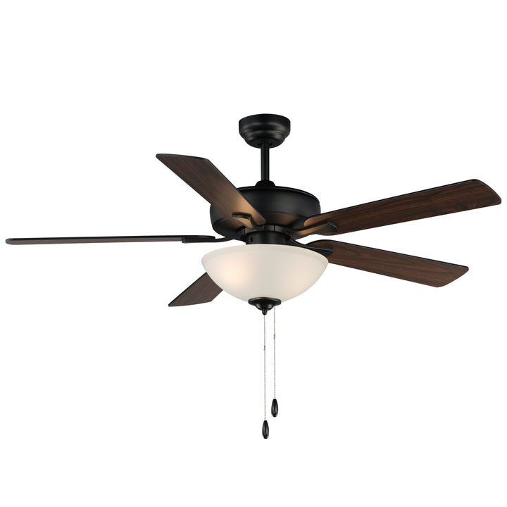 Super-Max 52" Ceiling Fan with 2-Light Kit Black