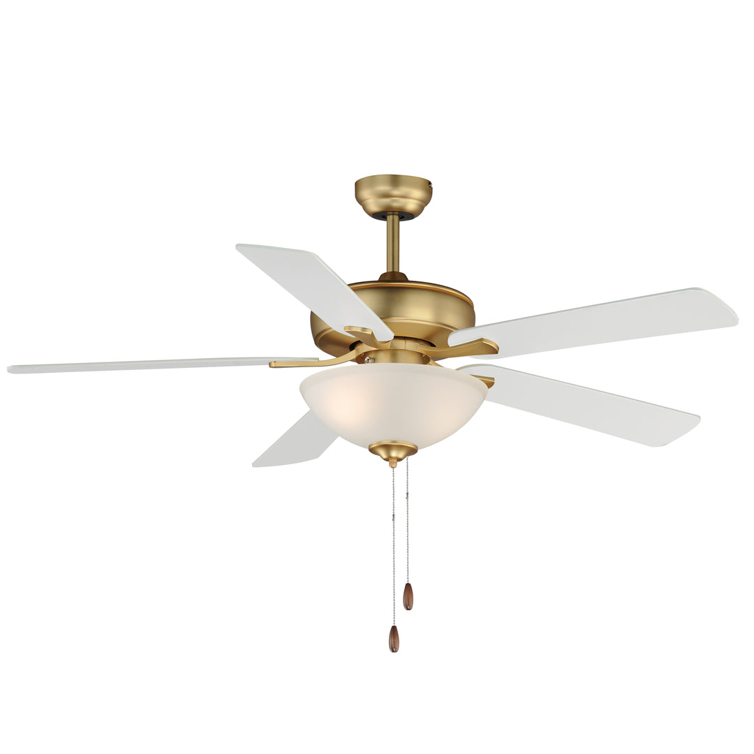 Super-Max 52" Ceiling Fan with 2-Light Kit Natural Aged Brass