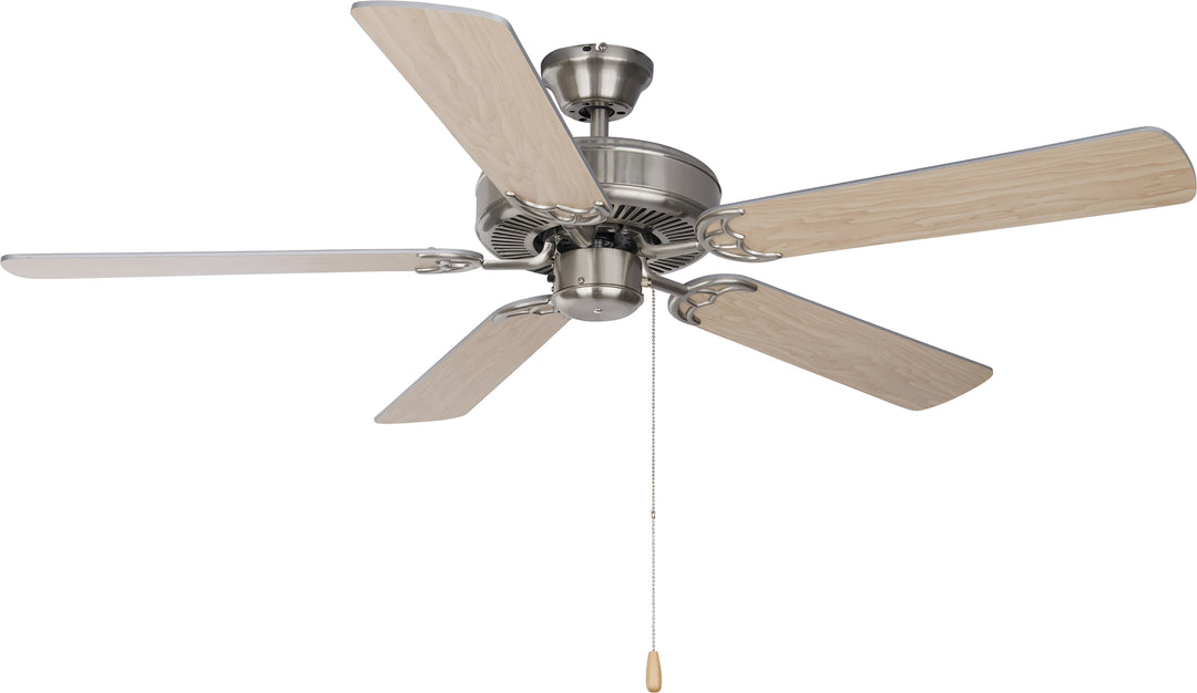 Basic-Max 52" Nickel Fan Silver/Maple Blades Satin Nickel / Silver Mist