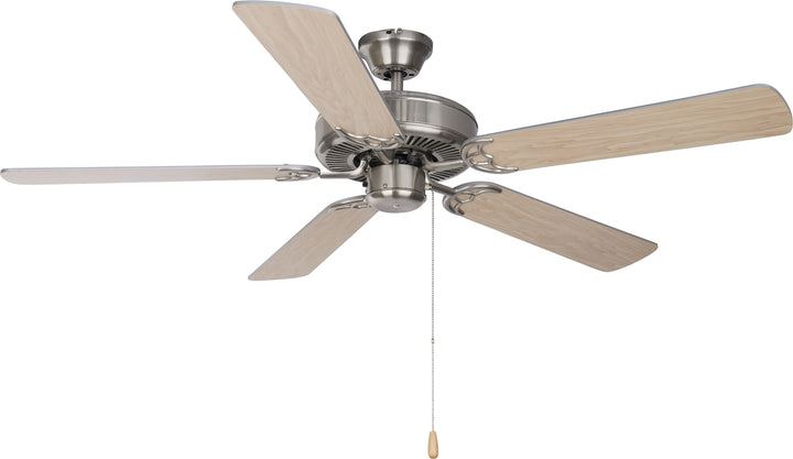 Basic-Max 52" Nickel Fan Silver/Maple Blades Satin Nickel / Silver Mist
