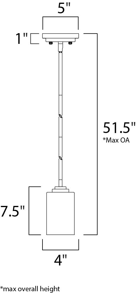 Deven 1-Light Mini Pendant dimensions diagram