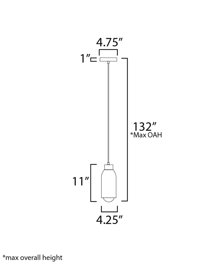 Pompeii Single Pendant dimensions diagram