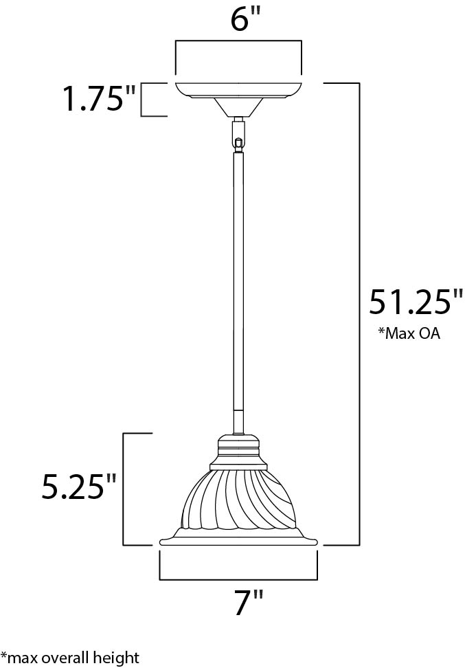 Marin 1-Light Mini Pendant dimensions diagram