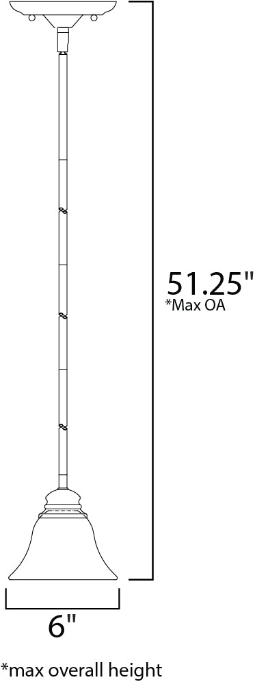 Malaga 1-Light Mini Pendant dimensions diagram