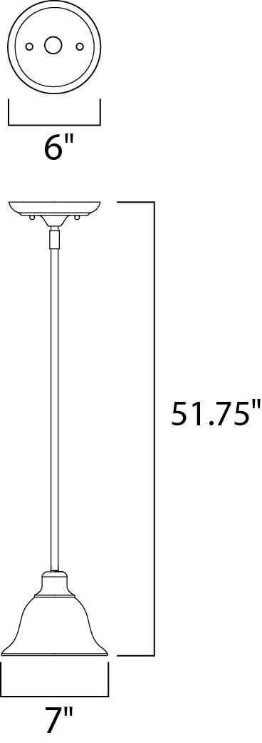 Pacific 1-Light Mini Pendant dimensions diagram