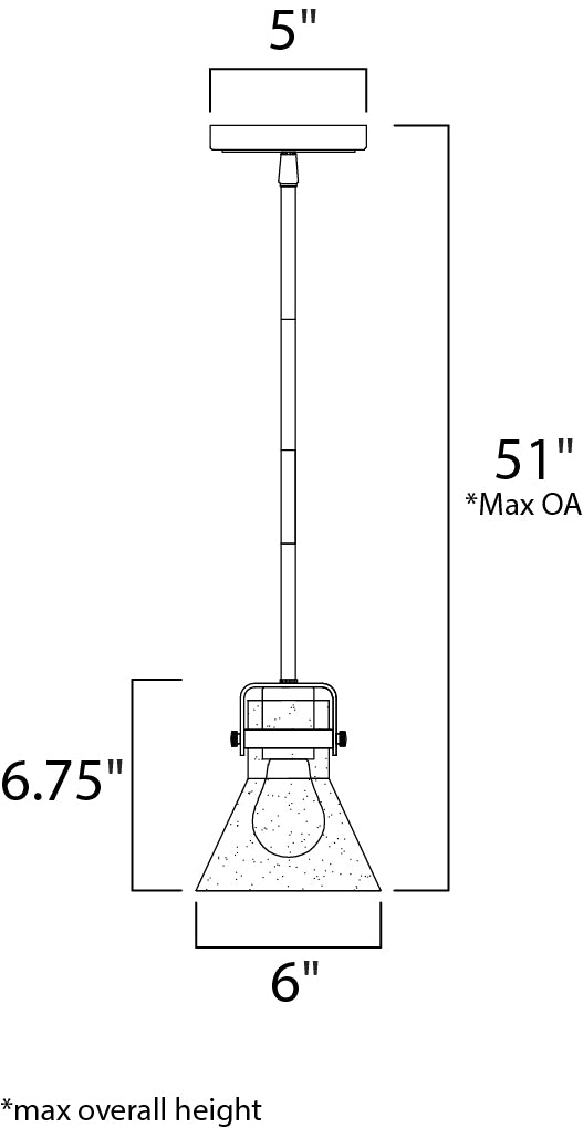 Seafarer Pendant With Bulb dimensions diagram