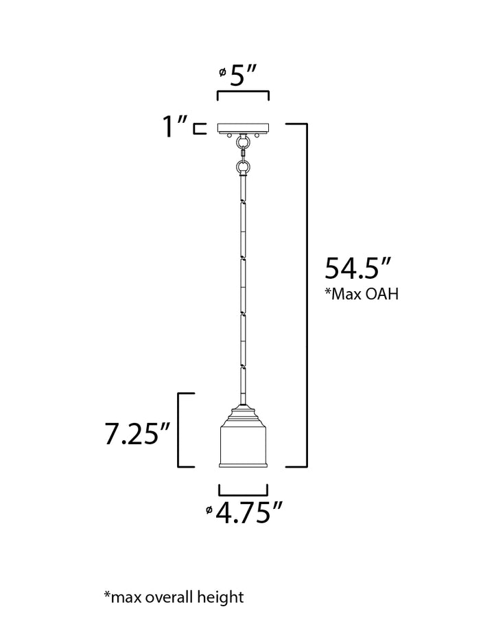 Acadia 1-Light Pendant dimensions diagram