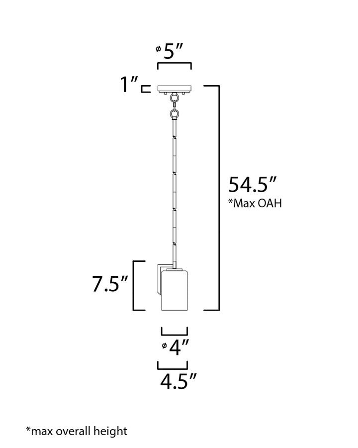 Dart 1-Light Pendant dimensions diagram