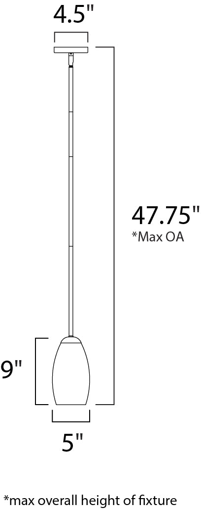 Taylor 1-Light Mini Pendant dimensions diagram