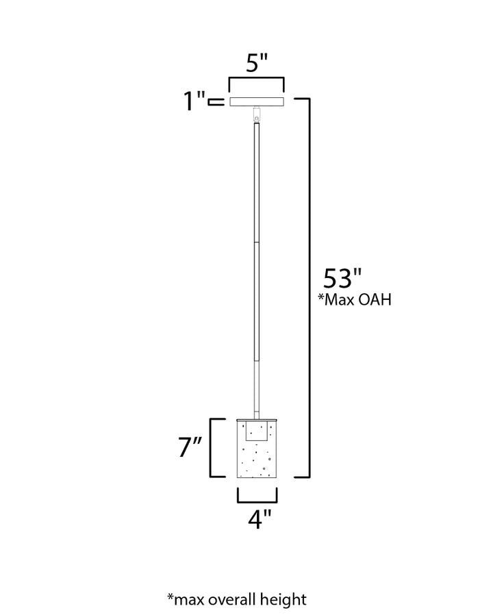 Sleek 1-Light Mini Pendant dimensions diagram