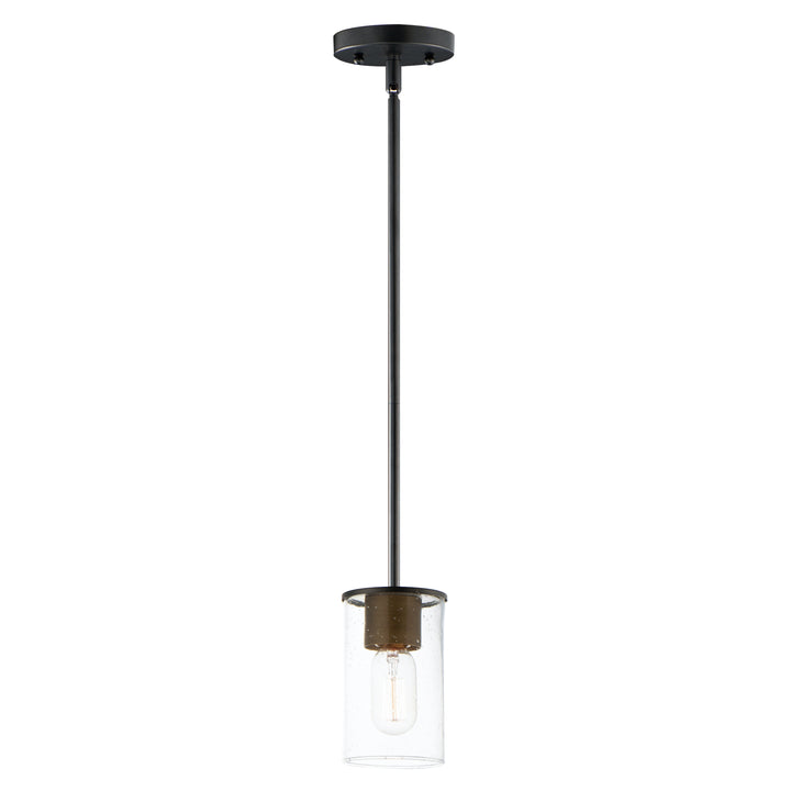 Sleek 1-Light Mini Pendant Antique Brass / Black