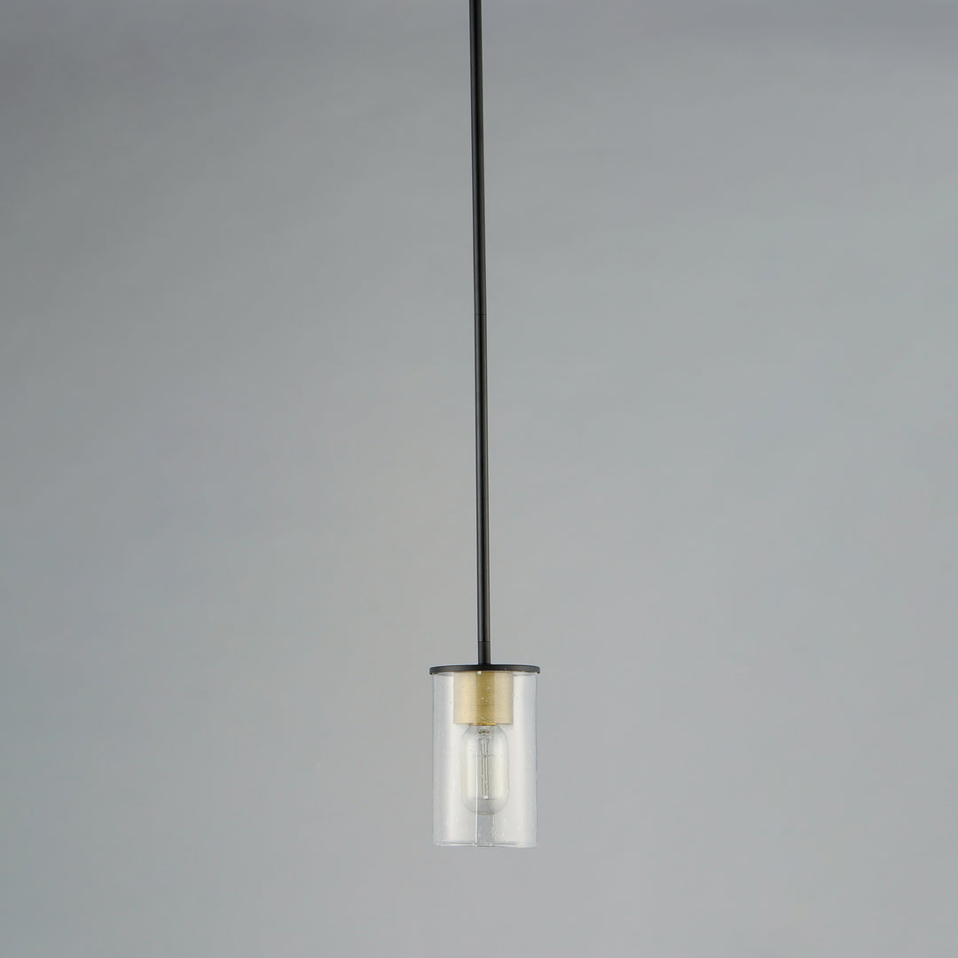 Sleek 1-Light Mini Pendant Antique Brass / Black alternate view