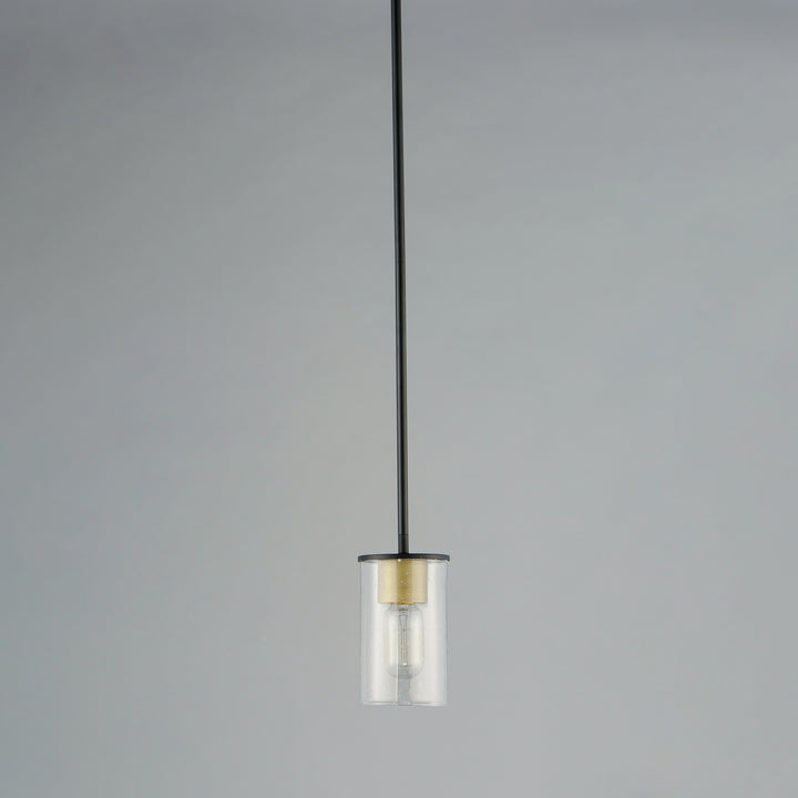 Sleek 1-Light Mini Pendant Antique Brass / Black alternate view