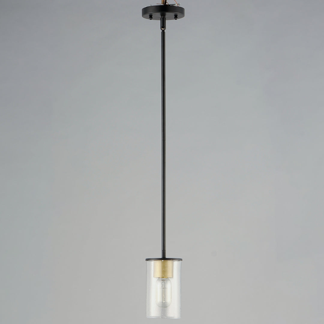 Sleek 1-Light Mini Pendant Antique Brass / Black alternate view