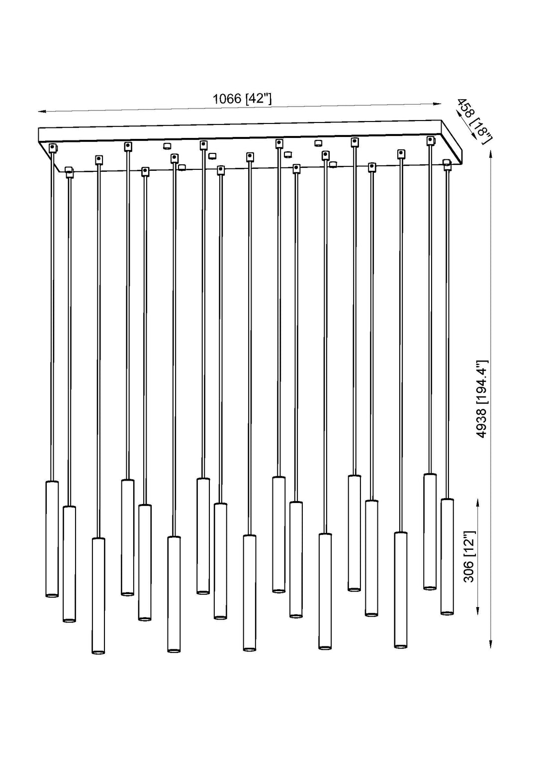 Forest - LED 17 Light Linear Chandelier