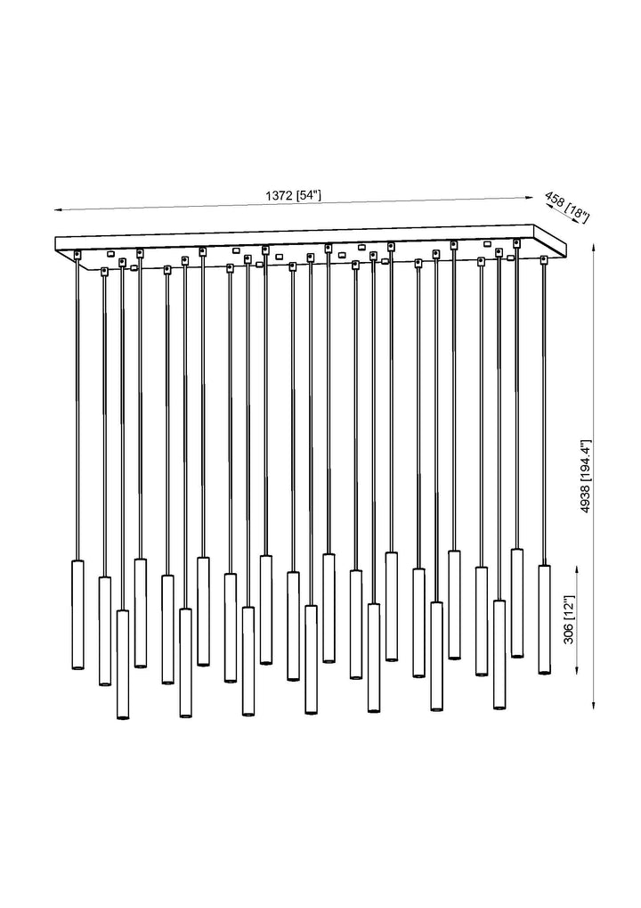 Forest - LED 23 Light Linear Chandelier