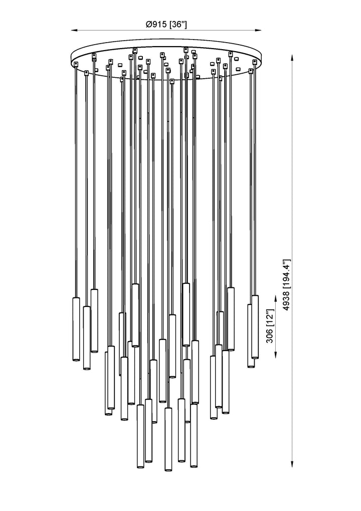 Forest - LED 27 Light Chandelier (919MP12-27R-MGLD)
