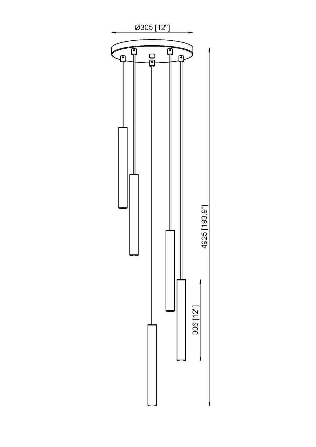 Forest - LED 5 Light Chandelier (919MP12-5R-MGLD)