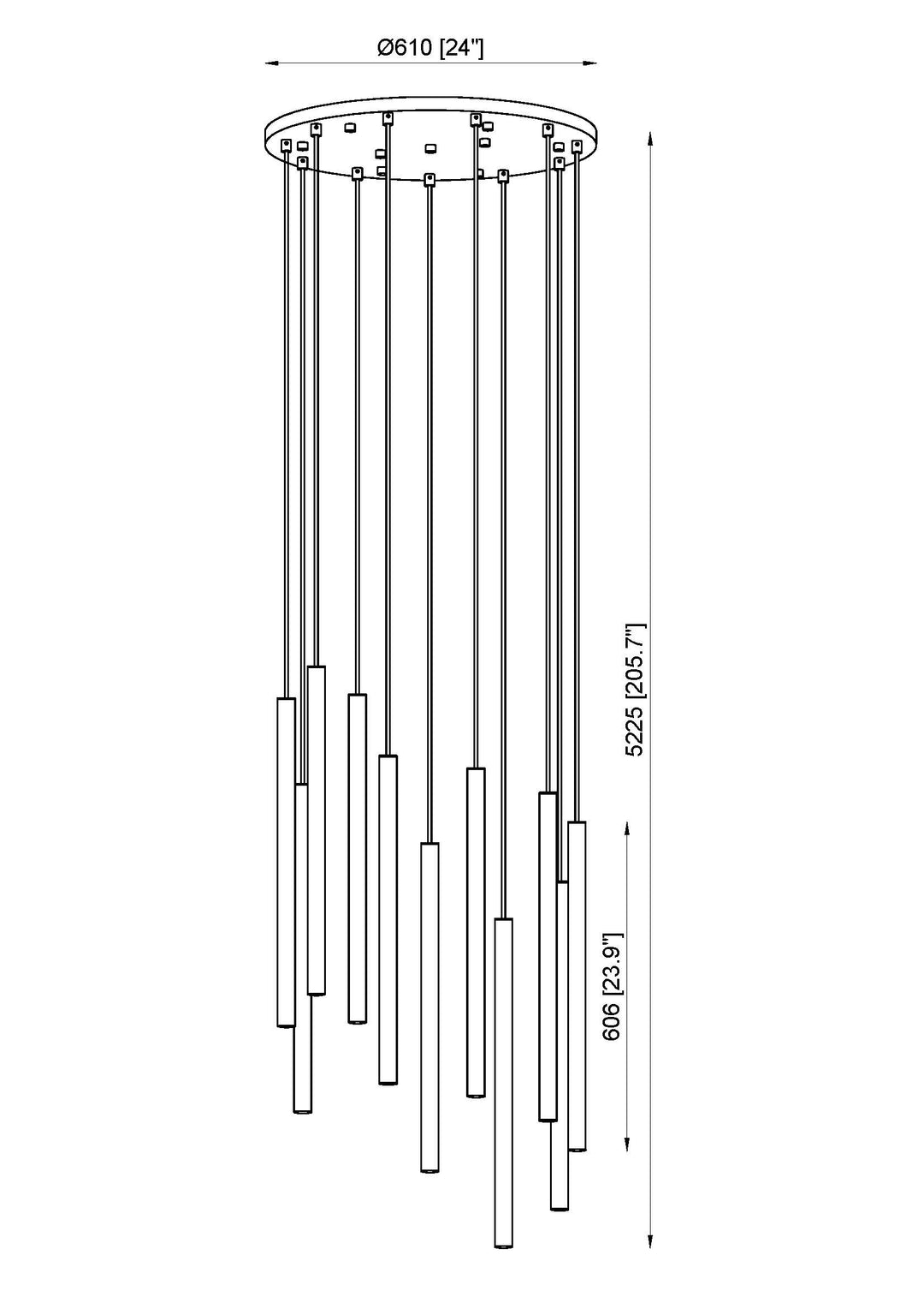 Forest - LED 11 Light Chandelier (919MP24-11R-MGLD)