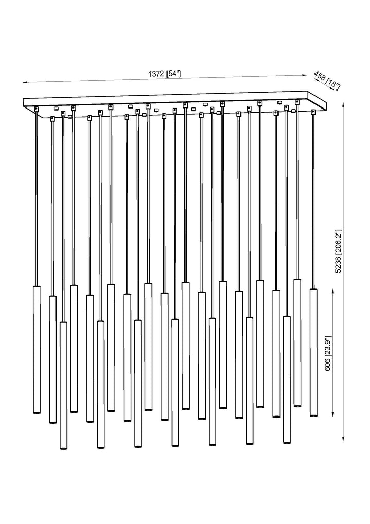 Forest - LED 23 Light Linear Chandelier (919MP24-23L-MB)