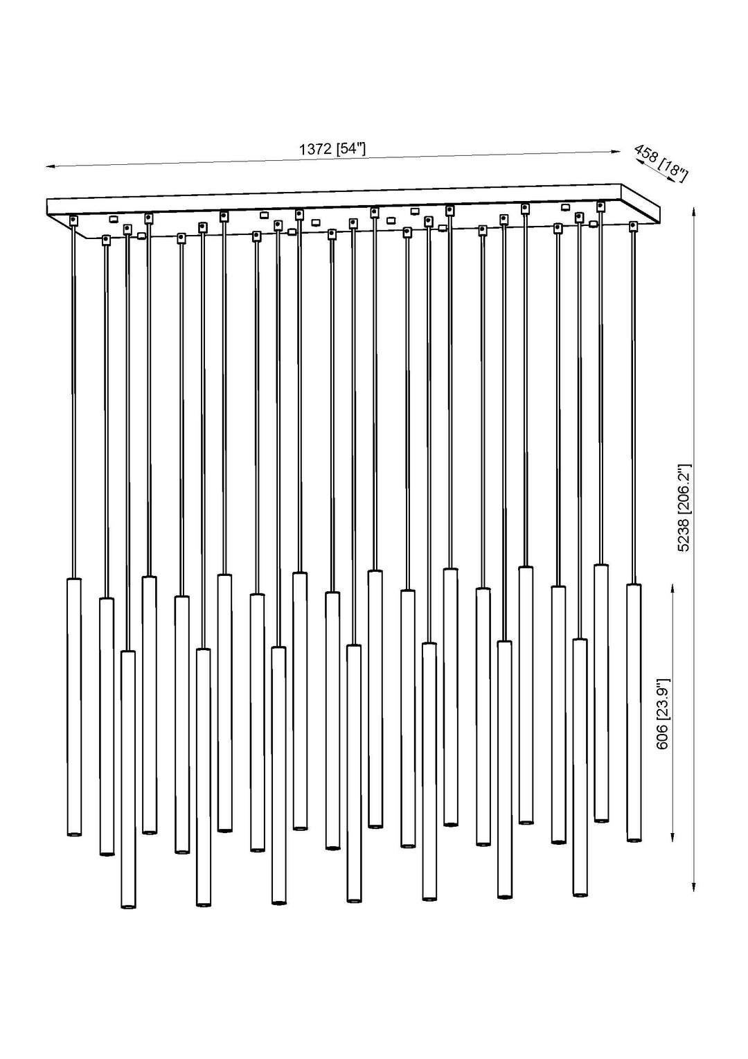Forest - LED 23 Light Linear Chandelier (919MP24-23L-MGLD)