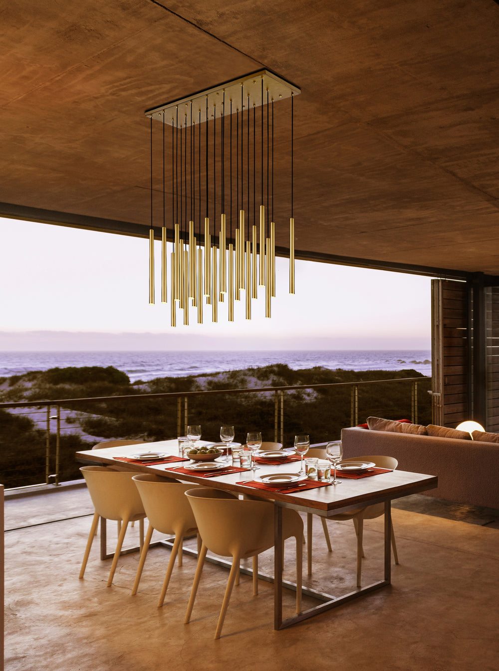 Forest - LED 23 Light Linear Chandelier (919MP24-23L-MGLD)