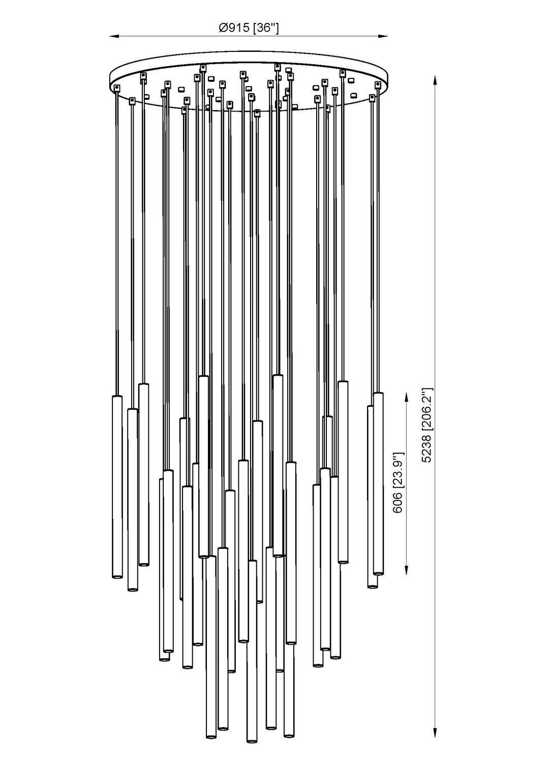 Forest - LED 27 Light Chandelier (919MP24-27R-MB)