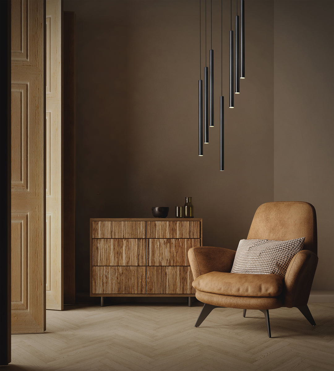 Forest - LED 7 Light Chandelier (919MP24-7R-MB)