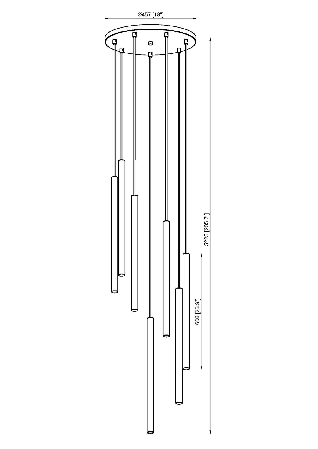 Forest - LED 7 Light Chandelier (919MP24-7R-MGLD)