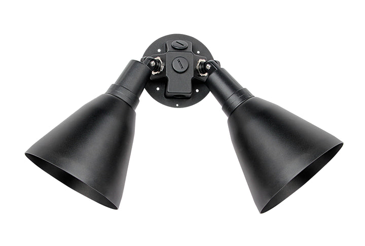 Spots 2-Light Outdoor Wall Mount Black