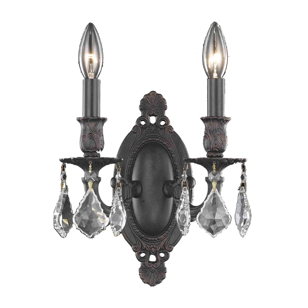 Rosalia Crystal Wall Sconce in Dark Bronze by Elegant