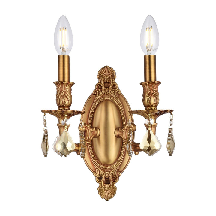Rosalia Crystal Wall Sconce in French Gold by Elegant