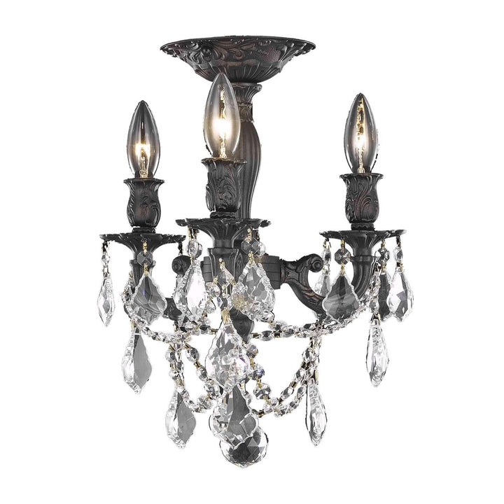 Rosalia Crystal Flush Mount in Dark Bronze by Elegant