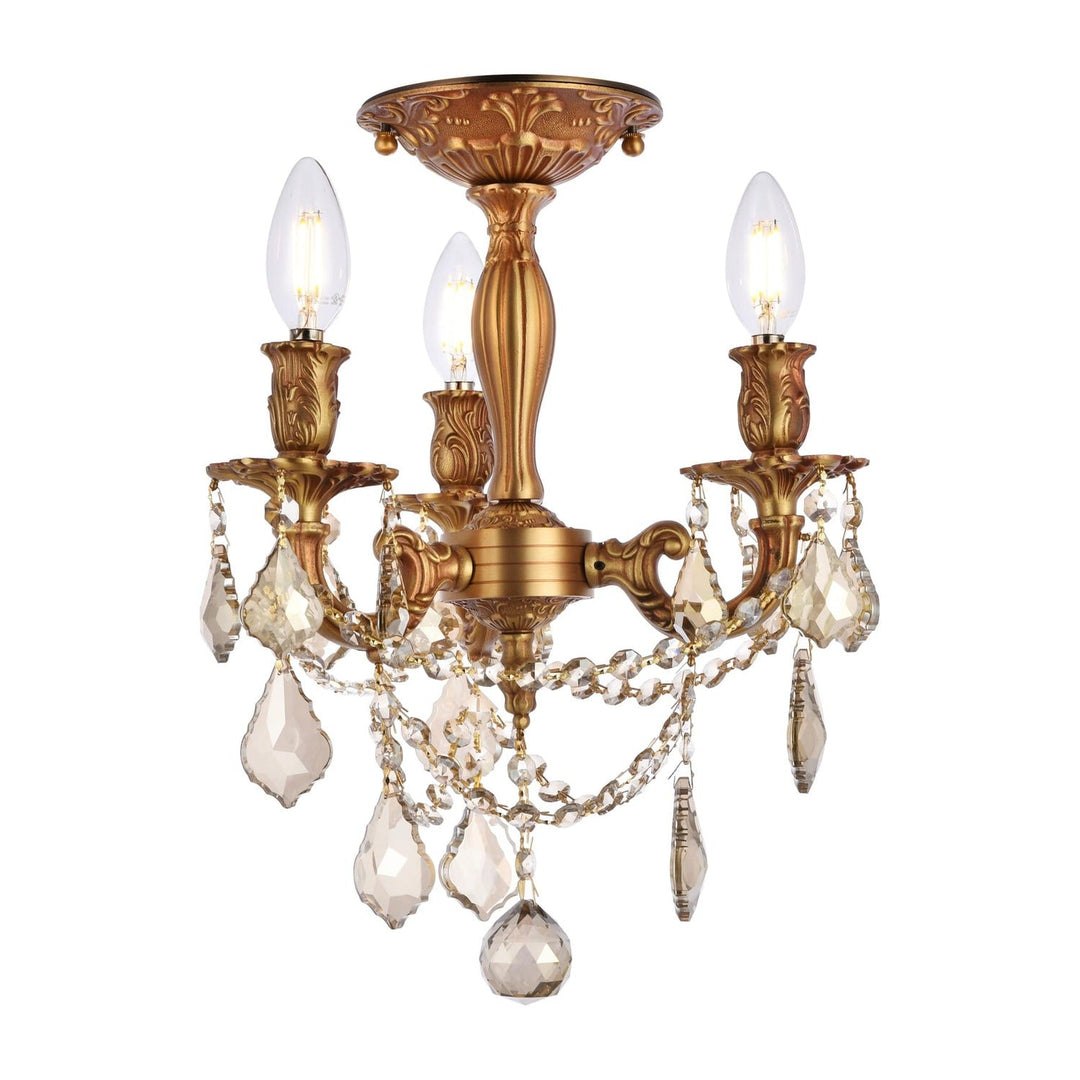 Rosalia Crystal Flush Mount in French Gold by Elegant