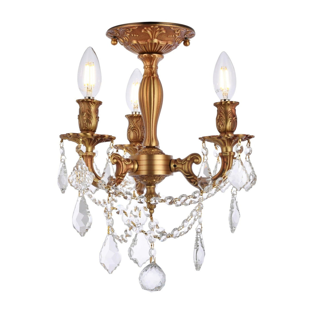 Rosalia Crystal Flush Mount in French Gold by Elegant