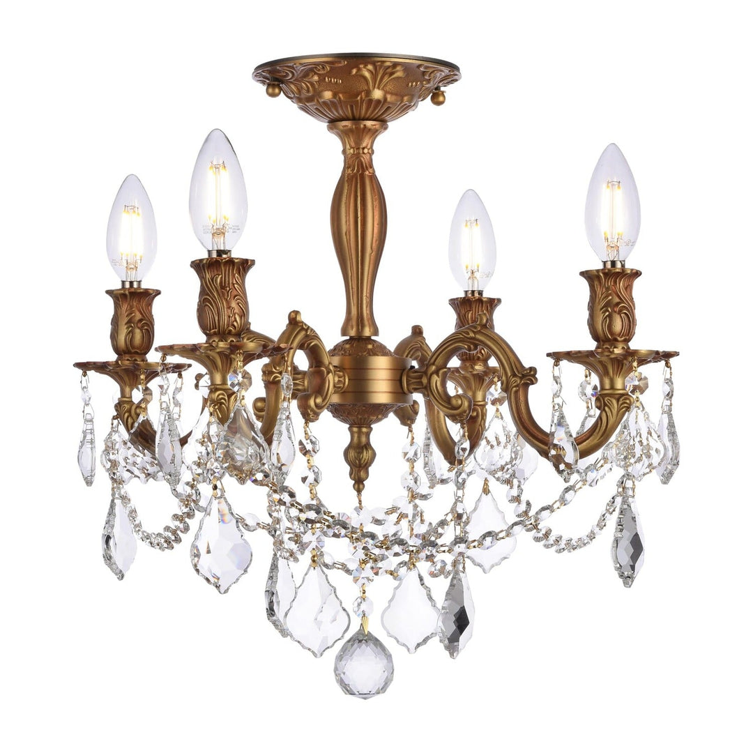 Rosalia Crystal Flush Mount (9204) in French Gold by Elegant
