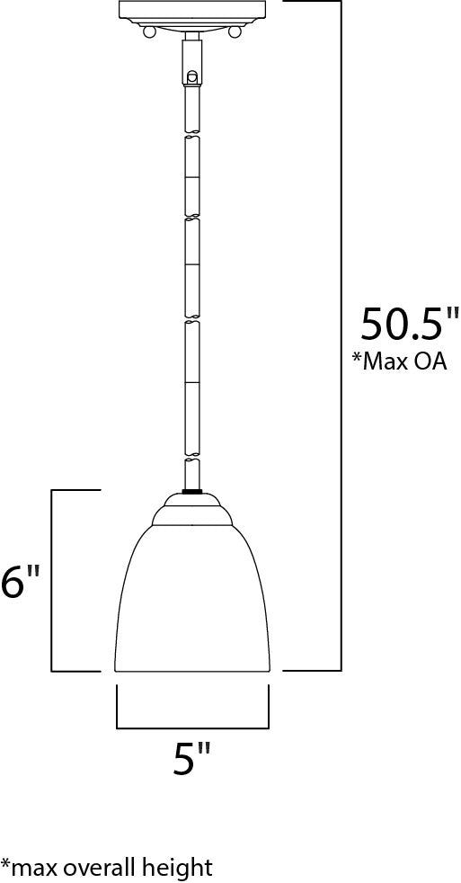 Stefan 1-Light Mini Pendant dimensions diagram