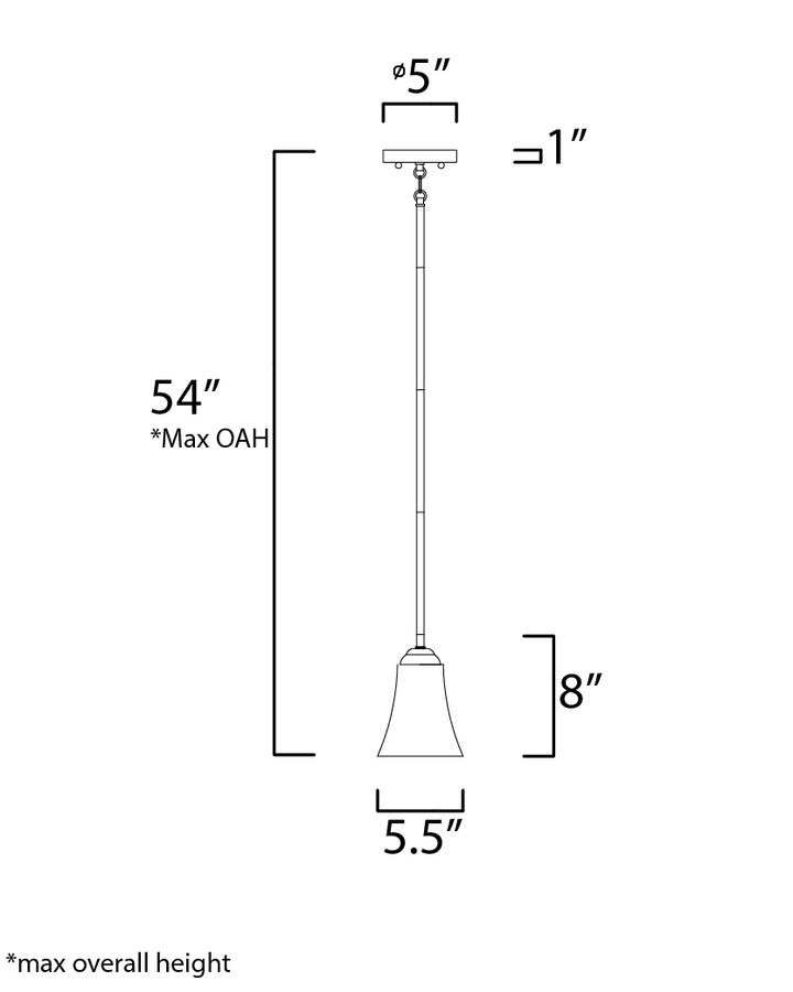 Vital 1-Light Mini Pendant dimensions diagram