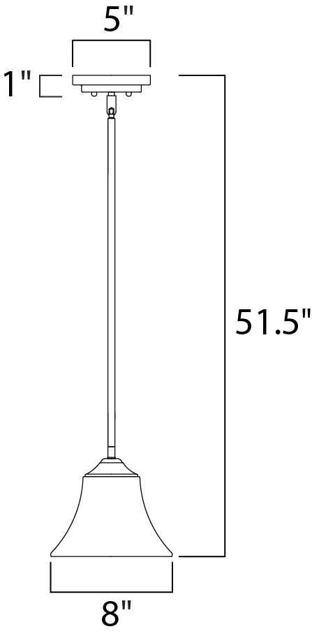 Aurora 1-Light Mini Pendant dimensions diagram