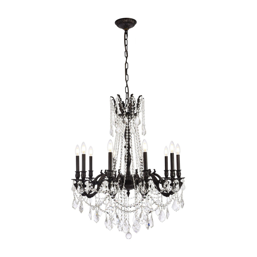 Rosalia Crystal Chandelier (9210) in Dark Bronze by Elegant