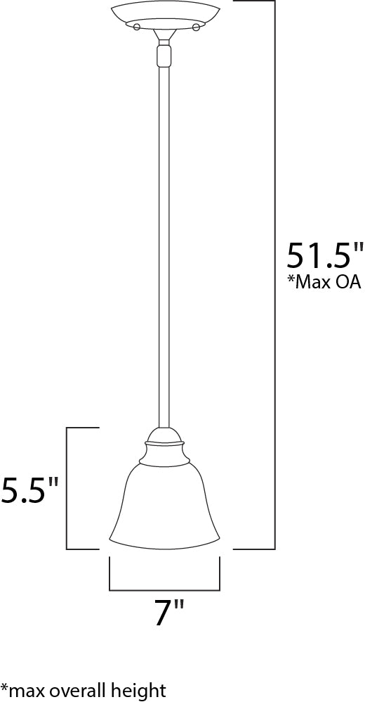 Manor 1-Light Mini Pendant dimensions diagram